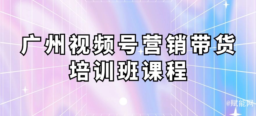 廣州視頻號(hào)營(yíng)銷帶貨培訓(xùn)班課程